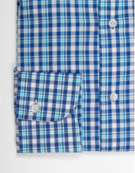 Patrick Hellmann Collection White Shirt With Blue Checks Tartan Plaid thumbnail 2